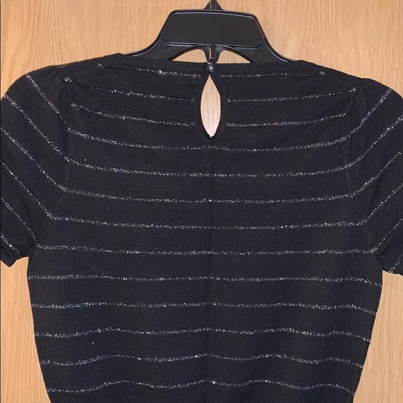 Express Black w/Glitter Stripe Short Sleeve - Picture 10 of 10